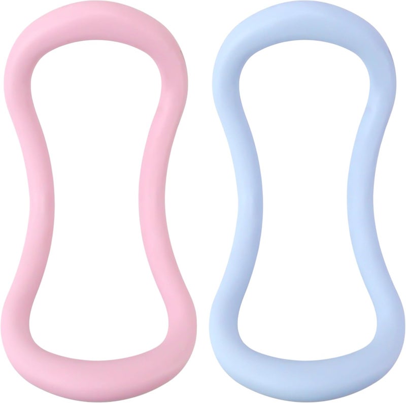 KH866 Set of 2 Yoga Rings for Leg, Calves, Calf Pilates, Fitness Circle Equipment for Women, Resistance Stretch Circles Tool with Massage Points, Home Exercise Workout Training Support Sport - Image 1